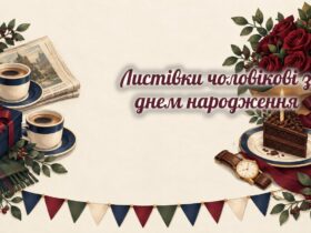 Листівки чоловікові: кава, подарунок, годинник і троянди