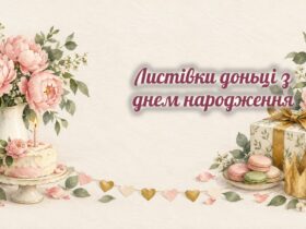 Листівки доньці: півонії, торт, макаруни і корона