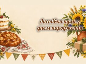 Листівки кумі: калач на рушнику, торт і соняшники