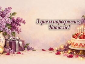 З днем народження, Наталіє: бузок, полуничний торт і вогники