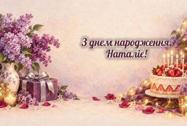 З днем народження, Наталіє: бузок, полуничний торт і вогники