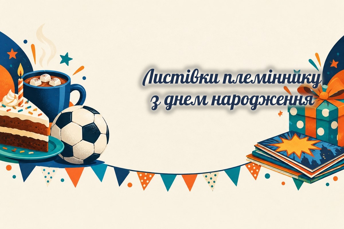 Листівки племіннику: торт, какао, футбольний м'яч і комікси