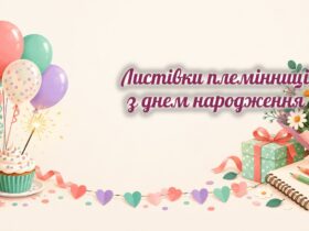 Листівки племінниці: кульки, капкейк, скетчбук і ромашки