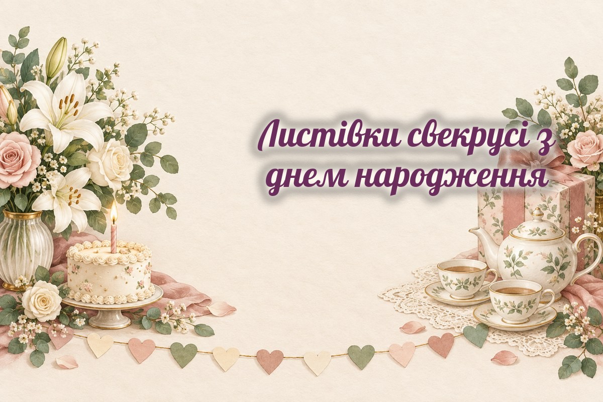 Листівки свекрусі: лілії, торт, чайник і мереживо
