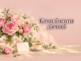 Букет півоній, листівка без напису і чашка чаю на столі