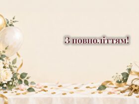 Конверт зі стрічкою, ключі на брелоку, кульки і квіти