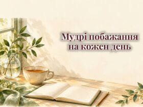 Чашка чаю, розкритий блокнот і гілка з листям у ранковому світлі