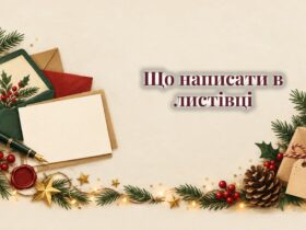 Порожні листівки, конверти, перо і ялинкова гілка