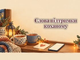 Дві чашки чаю, теплий плед і записка із сердечком на підвіконні