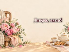 Півонії, вʼязана кофта, чайник із чашками і записка з сердечком