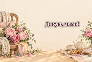 Півонії, вʼязана кофта, чайник із чашками і записка з сердечком
