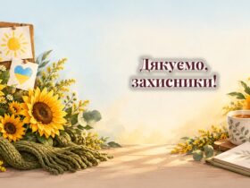 Дитячий малюнок сонця, соняшники, оливковий шарф і записка