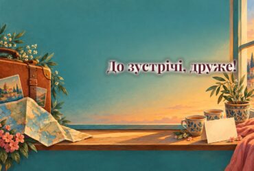 Валіза, мапа, листівка і дві чашки чаю на підвіконні