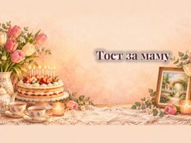 Домашній торт зі свічками, чайник і букет тюльпанів