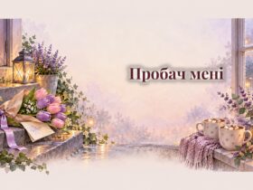 Тюльпани і записка на порозі, дві чашки какао і свічка