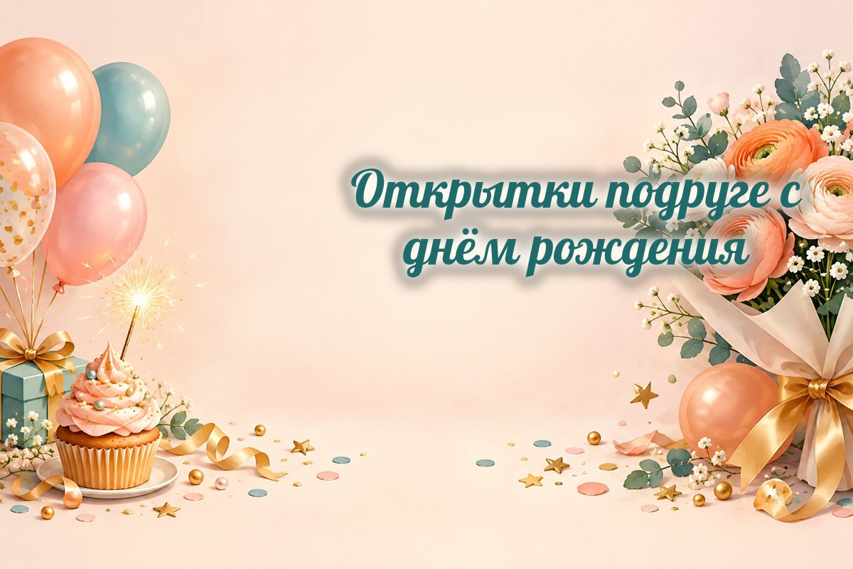 Открытки подруге с днём рождения