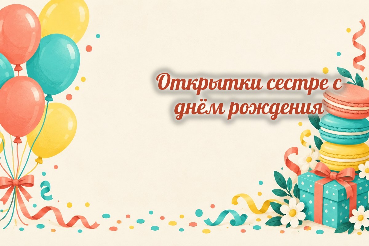 Открытки сестре с днём рождения